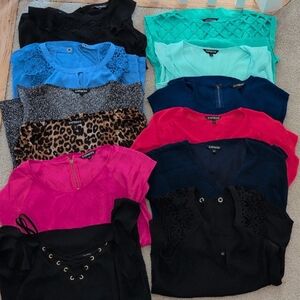 Express Women's Tops - Black, Blue, Pink, Leopard Print